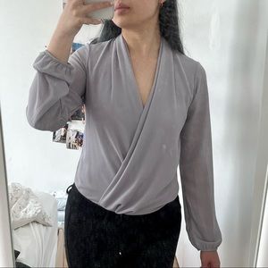 Draped front bodysuit